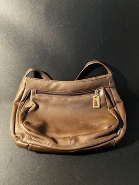 Vintage Treviso Brown Faux Leather Shoulder Bag